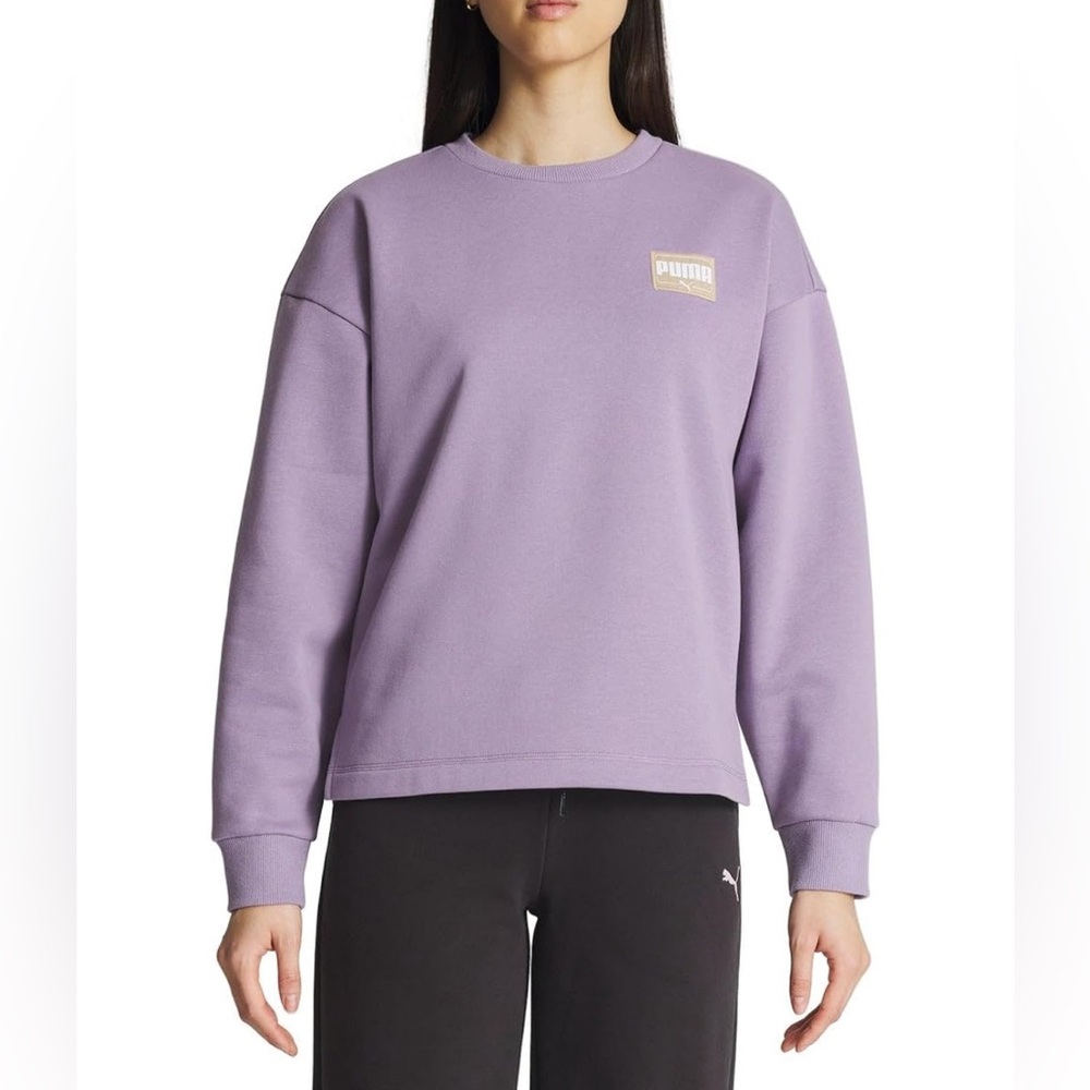 PUMA Women's Fleece Crewneck
Sweatshirt Badge Purple XXL